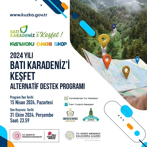 2024 Yılı Batı Karadeniz’i Keşfet Alternatif Destek Programı kapsamında, turlara 3 milyon lira destek sağlanacak