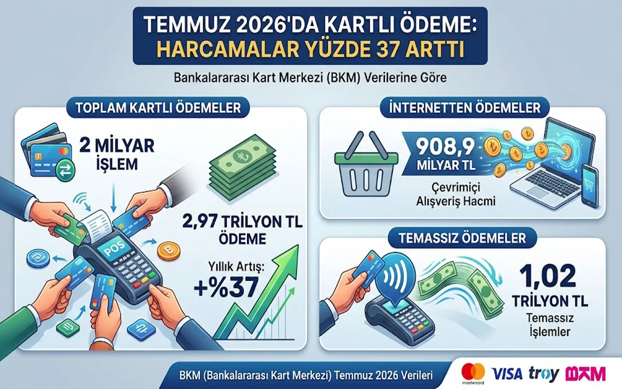 Temmuz’da kartlı ödeme patladı: Harcamalar yüzde 37 arttı
