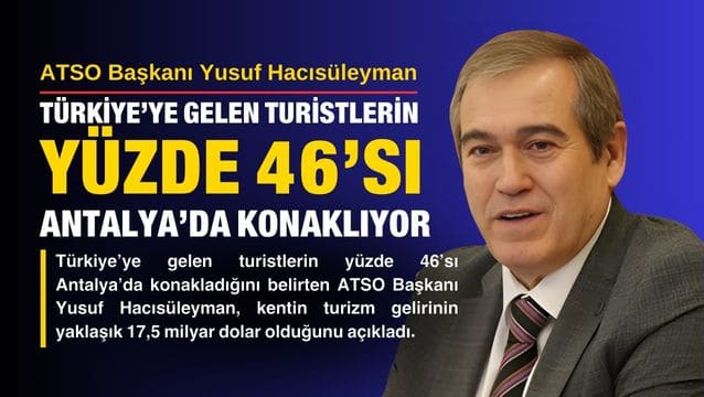 Yusuf Hacısüleyman: Türkiye’ye gelen turistlerin yüzde 46’sı Antalya’da konaklıyor