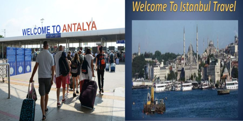 Ziyaretçi girişinde İstanbul Antalya’nın önünde, beş ziyaretçiden biri Arap