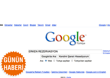 Google’dan erken rezervasyonun şifreleri