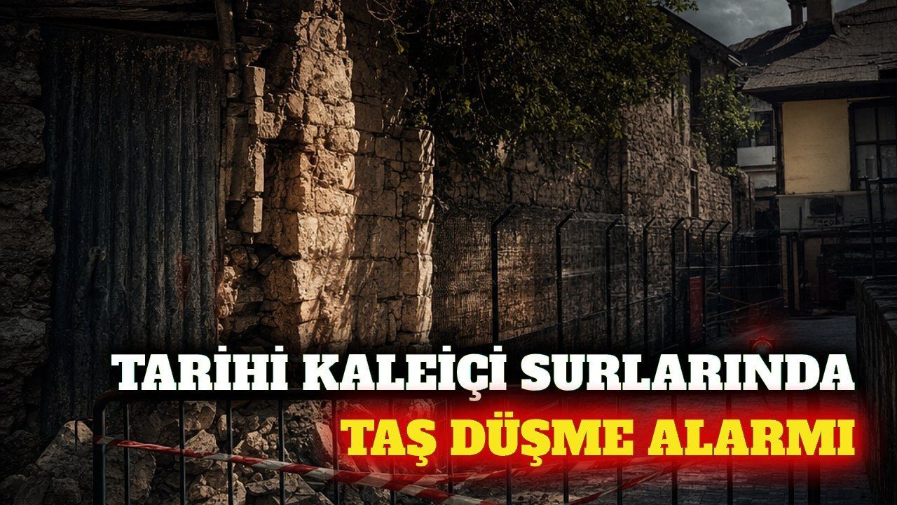 Antalya Kaleiçi surlarında taş düşme riskine demir bariyer