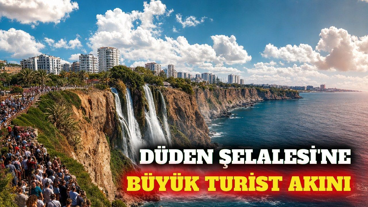 Muratpaşa'da Düden Şelalesi ziyaretçi akınına uğradı
