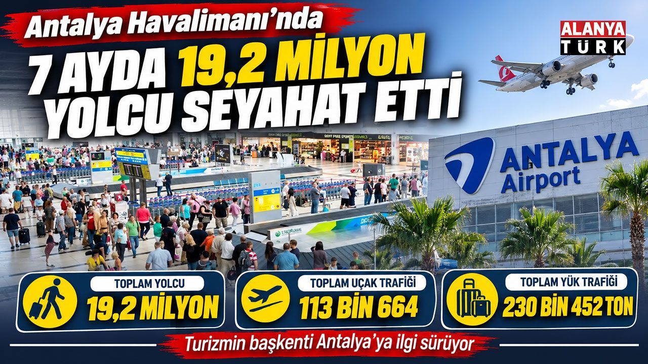 Antalya Havalimanı'nda 7 ayda 19,2 milyon yolcu seyahat etti