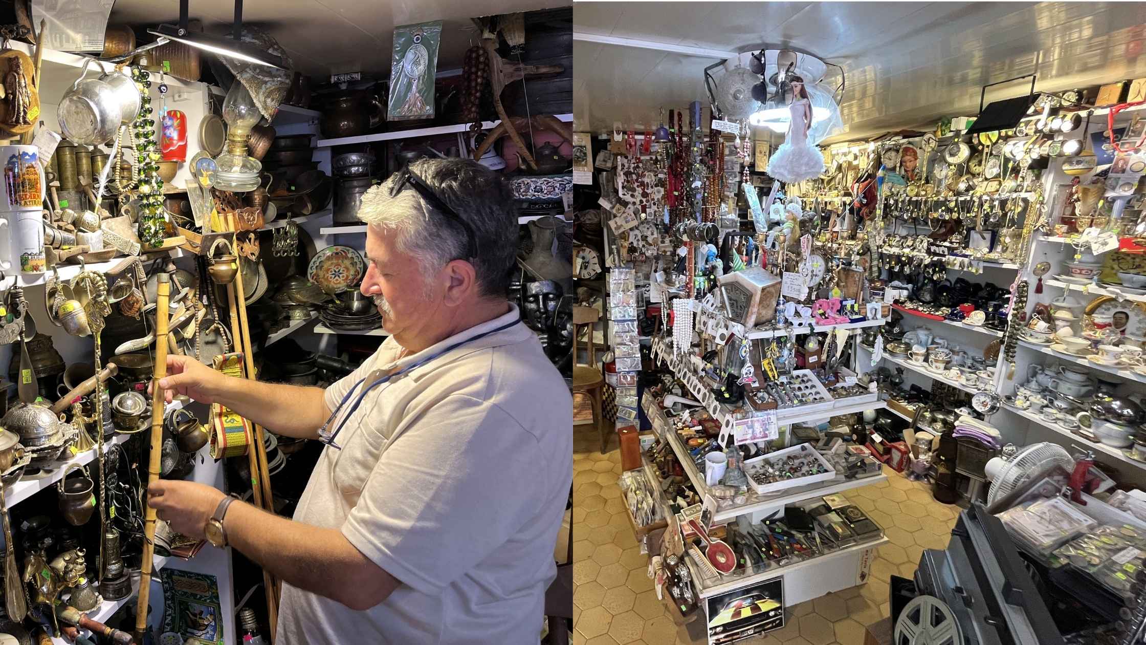 OTEL MÜDÜRÜ, 49 YILLIK KOLEKSİYONUNU DÜKKÂNINDA SERGİLİYOR
