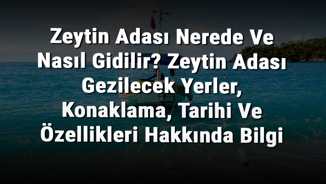 Zeytin Adası Nerede Ve Nasıl Gidilir? Zeytin Adası Gezilecek Yerler, Konaklama, Tarihi Ve Özellikleri Hakkında Bilgi
